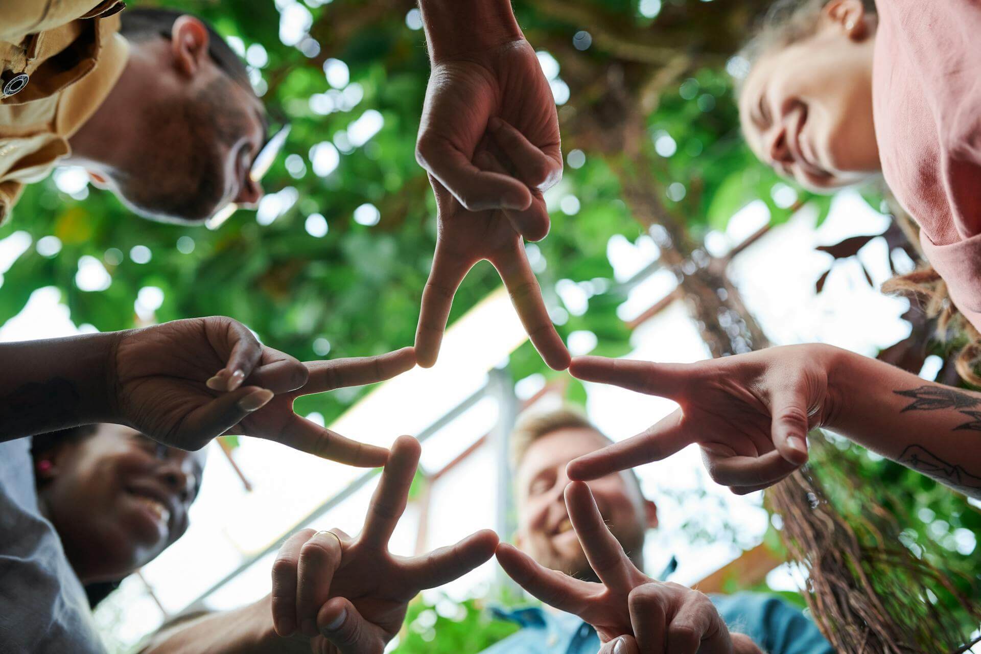 people making star with joining fingers