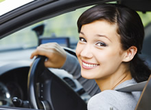 Girl behind the wheel